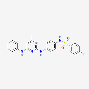 4-fluoro-N-(4-((4-methyl-6-(phenylamino)pyrimidin-2-yl)amino)phenyl)benzenesulfonamide