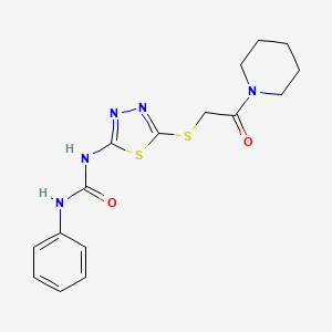 1-(5-((2-Oxo-2-(piperidin-1-yl)ethyl)thio)-1,3,4-thiadiazol-2-yl)-3-phenylurea