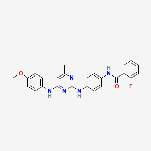 2-fluoro-N-[4-({4-[(4-methoxyphenyl)amino]-6-methylpyrimidin-2-yl}amino)phenyl]benzamide