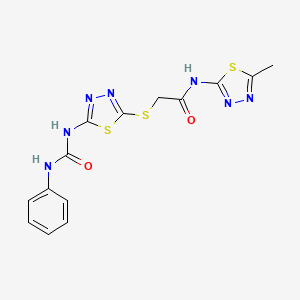 N-(5-Methyl-1,3,4-thiadiazol-2-YL)-2-({5-[(phenylcarbamoyl)amino]-1,3,4-thiadiazol-2-YL}sulfanyl)acetamide