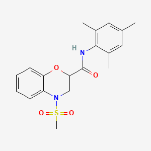 4-(methylsulfonyl)-N-(2,4,6-trimethylphenyl)-3,4-dihydro-2H-1,4-benzoxazine-2-carboxamide