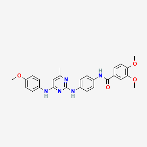 3,4-dimethoxy-N-[4-({4-[(4-methoxyphenyl)amino]-6-methylpyrimidin-2-yl}amino)phenyl]benzamide