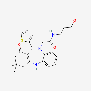 2-[1-hydroxy-3,3-dimethyl-11-(2-thienyl)-2,3,4,11-tetrahydro-10H-dibenzo[b,e][1,4]diazepin-10-yl]-N-(3-methoxypropyl)acetamide