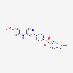 N-(4-methoxyphenyl)-6-methyl-2-{4-[(2-methyl-1,3-benzothiazol-6-yl)sulfonyl]piperazin-1-yl}pyrimidin-4-amine