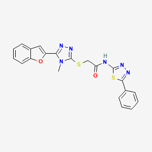 2-{[5-(1-benzofuran-2-yl)-4-methyl-4H-1,2,4-triazol-3-yl]sulfanyl}-N-(5-phenyl-1,3,4-thiadiazol-2-yl)acetamide