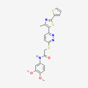 N-(3,4-dimethoxyphenyl)-2-((6-(4-methyl-2-(thiophen-2-yl)thiazol-5-yl)pyridazin-3-yl)thio)acetamide