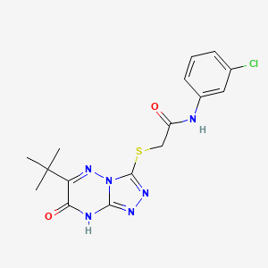 2-[(6-tert-butyl-7-oxo-7,8-dihydro[1,2,4]triazolo[4,3-b][1,2,4]triazin-3-yl)sulfanyl]-N-(3-chlorophenyl)acetamide