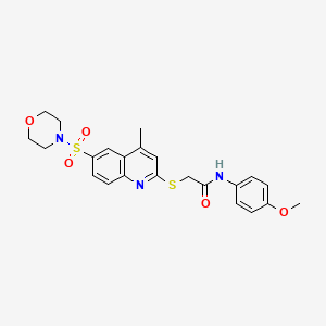 N-(4-Methoxyphenyl)-2-{[4-methyl-6-(morpholine-4-sulfonyl)quinolin-2-YL]sulfanyl}acetamide