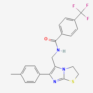 N-{[6-(4-methylphenyl)-2H,3H-imidazo[2,1-b][1,3]thiazol-5-yl]methyl}-4-(trifluoromethyl)benzamide