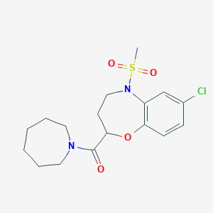 Azepan-1-yl[7-chloro-5-(methylsulfonyl)-2,3,4,5-tetrahydro-1,5-benzoxazepin-2-yl]methanone