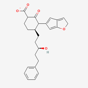 molecular formula C25H27O5- B1497043 (3aR,4R,5R,6aS)-4-((R)-3-hydroxy-5-phenylpentyl)-2-oxohexahydro-2H-cyclopenta[B]furan-5-ylbenzoate 