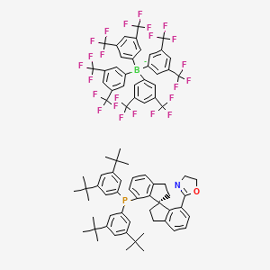molecular formula C80H72BF24NOP- B1497044 bis(3,5-ditert-butylphenyl)-[(3S)-4-(4,5-dihydro-1,3-oxazol-2-yl)-3,3'-spirobi[1,2-dihydroindene]-4'-yl]phosphane;tetrakis[3,5-bis(trifluoromethyl)phenyl]boranuide 