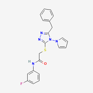 2-{[5-benzyl-4-(1H-pyrrol-1-yl)-4H-1,2,4-triazol-3-yl]sulfanyl}-N-(3-fluorophenyl)acetamide