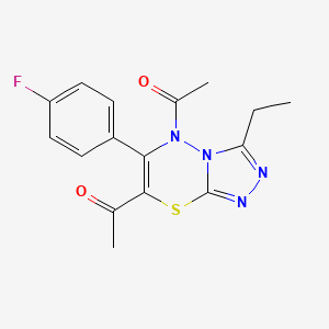 1,1'-[3-ethyl-6-(4-fluorophenyl)-5H-[1,2,4]triazolo[3,4-b][1,3,4]thiadiazine-5,7-diyl]diethanone