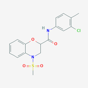 N-(3-chloro-4-methylphenyl)-4-(methylsulfonyl)-3,4-dihydro-2H-1,4-benzoxazine-2-carboxamide