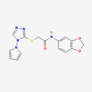 N-(1,3-benzodioxol-5-yl)-2-{[4-(1H-pyrrol-1-yl)-4H-1,2,4-triazol-3-yl]sulfanyl}acetamide