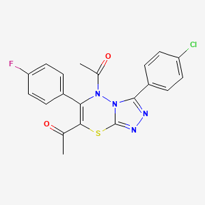 1,1'-[3-(4-chlorophenyl)-6-(4-fluorophenyl)-5H-[1,2,4]triazolo[3,4-b][1,3,4]thiadiazine-5,7-diyl]diethanone