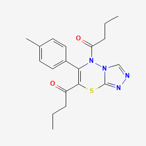 1-[5-Butanoyl-6-(4-methylphenyl)-5H-[1,2,4]triazolo[3,4-B][1,3,4]thiadiazin-7-YL]butan-1-one