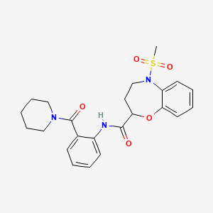 5-(methylsulfonyl)-N-[2-(piperidin-1-ylcarbonyl)phenyl]-2,3,4,5-tetrahydro-1,5-benzoxazepine-2-carboxamide