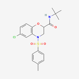 N-tert-butyl-6-chloro-4-[(4-methylphenyl)sulfonyl]-3,4-dihydro-2H-1,4-benzoxazine-2-carboxamide