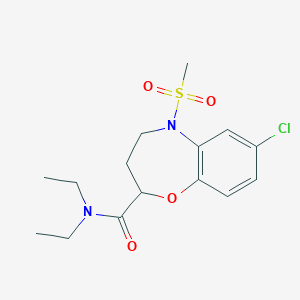 7-chloro-N,N-diethyl-5-(methylsulfonyl)-2,3,4,5-tetrahydro-1,5-benzoxazepine-2-carboxamide