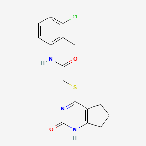 molecular formula C16H16ClN3O2S B14970558 N-(3-Chloro-2-methylphenyl)-2-({2-oxo-1H,2H,5H,6H,7H-cyclopenta[D]pyrimidin-4-YL}sulfanyl)acetamide 