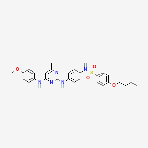 4-butoxy-N-(4-((4-((4-methoxyphenyl)amino)-6-methylpyrimidin-2-yl)amino)phenyl)benzenesulfonamide