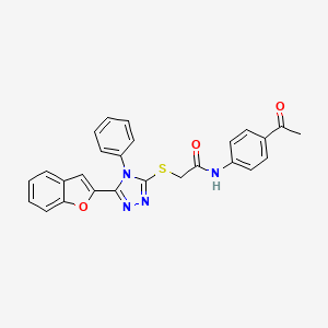 N-(4-acetylphenyl)-2-{[5-(1-benzofuran-2-yl)-4-phenyl-4H-1,2,4-triazol-3-yl]sulfanyl}acetamide