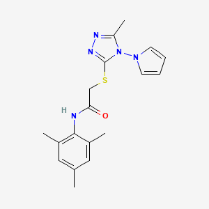 2-{[5-methyl-4-(1H-pyrrol-1-yl)-4H-1,2,4-triazol-3-yl]sulfanyl}-N-(2,4,6-trimethylphenyl)acetamide