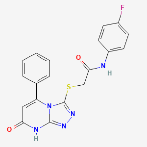 N-(4-Fluorophenyl)-2-({7-oxo-5-phenyl-7H,8H-[1,2,4]triazolo[4,3-A]pyrimidin-3-YL}sulfanyl)acetamide