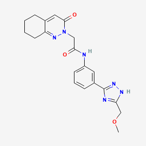 N-{3-[3-(methoxymethyl)-1H-1,2,4-triazol-5-yl]phenyl}-2-(3-oxo-5,6,7,8-tetrahydrocinnolin-2(3H)-yl)acetamide