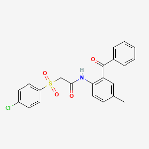 N-(2-benzoyl-4-methylphenyl)-2-((4-chlorophenyl)sulfonyl)acetamide