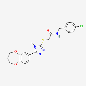 N-(4-chlorobenzyl)-2-{[5-(3,4-dihydro-2H-1,5-benzodioxepin-7-yl)-4-methyl-4H-1,2,4-triazol-3-yl]sulfanyl}acetamide