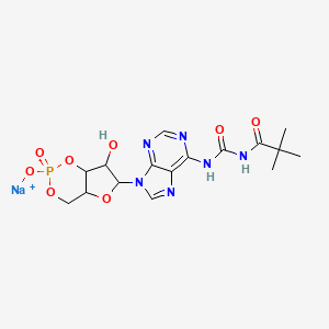 molecular formula C16H20N6NaO8P B1497071 sodium;N-[[9-(7-hydroxy-2-oxido-2-oxo-4a,6,7,7a-tetrahydro-4H-furo[3,2-d][1,3,2]dioxaphosphinin-6-yl)purin-6-yl]carbamoyl]-2,2-dimethylpropanamide 
