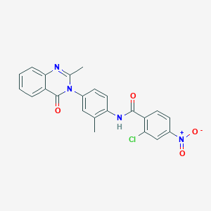 2-chloro-N-(2-methyl-4-(2-methyl-4-oxoquinazolin-3(4H)-yl)phenyl)-4-nitrobenzamide