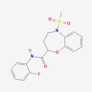 N-(2-fluorophenyl)-5-(methylsulfonyl)-2,3,4,5-tetrahydro-1,5-benzoxazepine-2-carboxamide