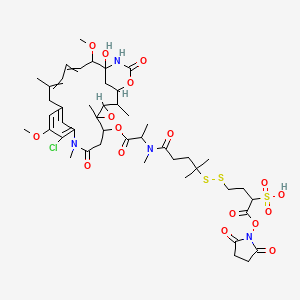 4-[[5-[[1-[(11-Chloro-21-hydroxy-12,20-dimethoxy-2,5,9,16-tetramethyl-8,23-dioxo-4,24-dioxa-9,22-diazatetracyclo[19.3.1.110,14.03,5]hexacosa-10,12,14(26),16,18-pentaen-6-yl)oxy]-1-oxopropan-2-yl]-methylamino]-2-methyl-5-oxopentan-2-yl]disulfanyl]-1-(2,5-dioxopyrrolidin-1-yl)oxy-1-oxobutane-2-sulfonic acid