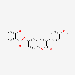 3-(4-methoxyphenyl)-4-methyl-2-oxo-2H-chromen-6-yl 2-methoxybenzoate