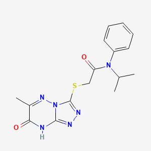 2-[(7-hydroxy-6-methyl[1,2,4]triazolo[4,3-b][1,2,4]triazin-3-yl)sulfanyl]-N-phenyl-N-(propan-2-yl)acetamide