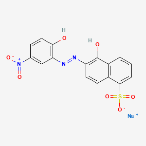 molecular formula C16H10N3NaO7S B1497079 1-Naphthalenesulfonic acid, 5-hydroxy-6-[(2-hydroxy-5-nitrophenyl)azo]-, monosodium salt CAS No. 5858-58-2