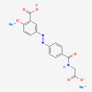 molecular formula C16H11N3Na2O6 B1497080 Benzoic acid, 5-((4-(((carboxymethyl)amino)carbonyl)phenyl)azo)-2-hydroxy-, disodium salt CAS No. 82101-17-5