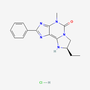 (8R)-8-ethyl-4-methyl-2-phenyl-8,9-dihydro-7H-imidazo[2,1-f]purin-5-one;hydrochloride