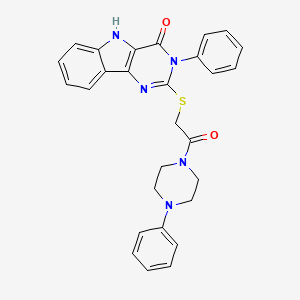 2-((2-oxo-2-(4-phenylpiperazin-1-yl)ethyl)thio)-3-phenyl-3H-pyrimido[5,4-b]indol-4(5H)-one