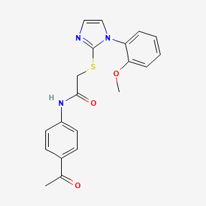 N-(4-acetylphenyl)-2-((1-(2-methoxyphenyl)-1H-imidazol-2-yl)thio)acetamide