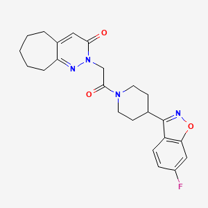 2-{2-[4-(6-fluoro-1,2-benzoxazol-3-yl)piperidin-1-yl]-2-oxoethyl}-2,5,6,7,8,9-hexahydro-3H-cyclohepta[c]pyridazin-3-one