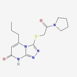 3-((2-oxo-2-(pyrrolidin-1-yl)ethyl)thio)-5-propyl-[1,2,4]triazolo[4,3-a]pyrimidin-7(8H)-one