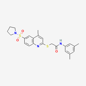 N-(3,5-Dimethylphenyl)-2-{[4-methyl-6-(pyrrolidine-1-sulfonyl)quinolin-2-YL]sulfanyl}acetamide