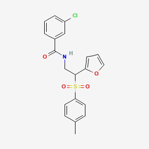 3-chloro-N-(2-(furan-2-yl)-2-tosylethyl)benzamide