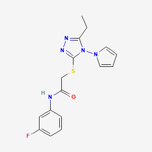 2-{[5-ethyl-4-(1H-pyrrol-1-yl)-4H-1,2,4-triazol-3-yl]sulfanyl}-N-(3-fluorophenyl)acetamide