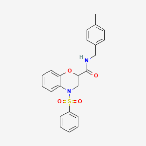 N-(4-methylbenzyl)-4-(phenylsulfonyl)-3,4-dihydro-2H-1,4-benzoxazine-2-carboxamide